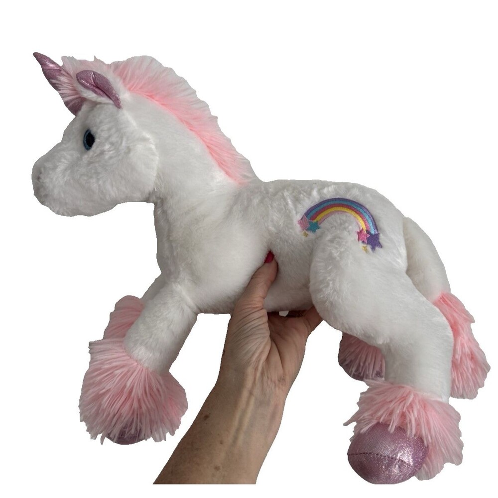 Ganz Unicorn Stuffed Animal Astra White Pink Rainbow Plush 17" NEW